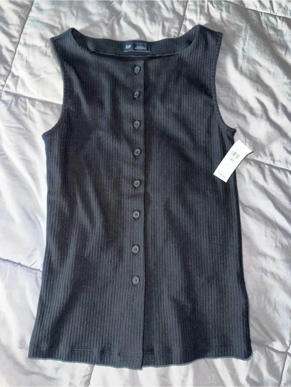 Gap Ribbed Button Detail Sleeveless Top - Picture 5 of 8